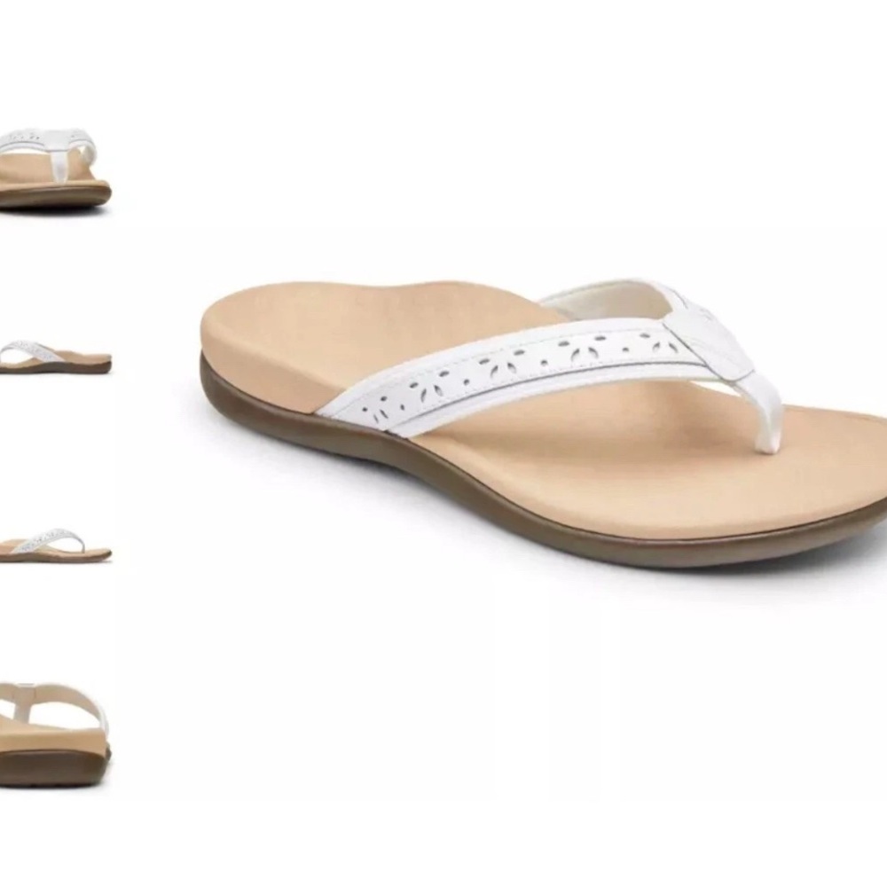 Vionic White and Tan Sandals for Women - Picture 1 of 7